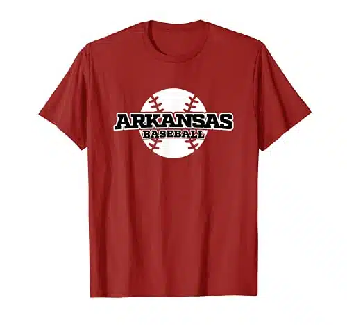 Arkansas Baseball Block Font T Shirt