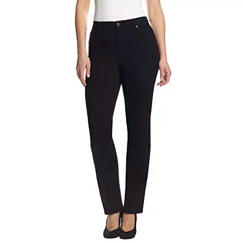 Gloria Vanderbilt Women's Amanda Classic High Rise Tapered Jean, Black, Regular