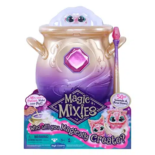 Magic Mixies Magical Misting Cauldron with Interactive inch Pink Plush Toy and + Sounds and Reactions