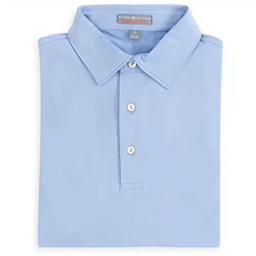 PETER MILLAR Mens Solid Stretch Jersey Polo Cottage Blue  M