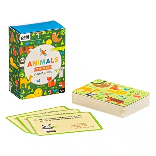 Petit Collage Animal Trivia Quiz Cards â Fun Card Game for Kids, Kids Trivia Game for Ages + â Includes Animal Themed Quiz Cards â Perfect for Family Fun