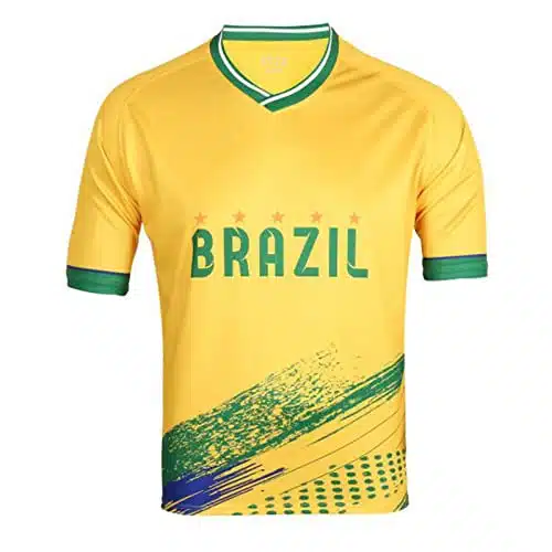 SINLEISI Brazil orld Cup Fan Soccer Jersey (Brazil, Small)