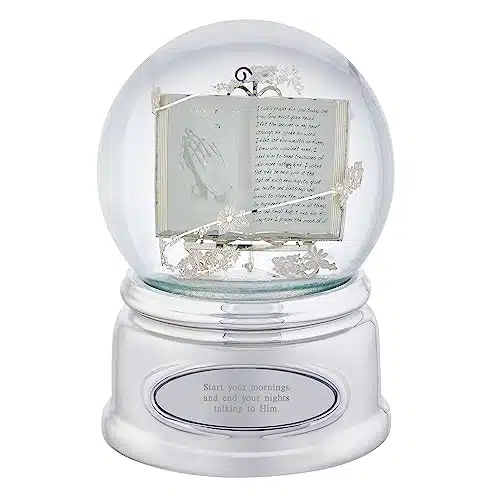 THINGS REMEMBERED Engraved Praying Hands Musical Snow Globe (Free Customization)