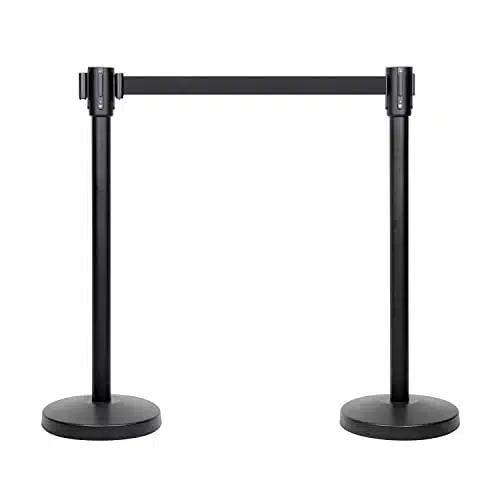 Amazon Basics Premium Crowd Control Stanchion, Foot Retractable Belt, Pack of (Previously Amazon Commercial brand)