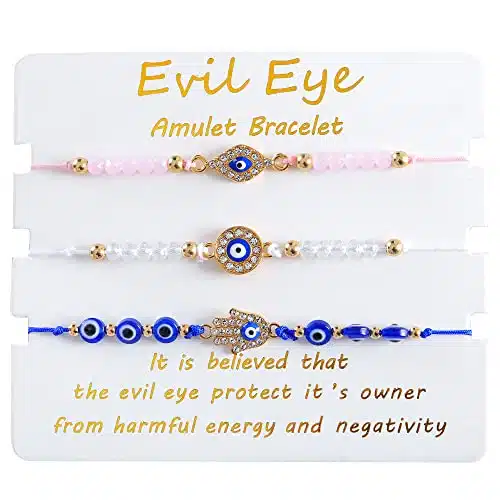 BONITTER Evil Eye Bracelets Best Friend Bracelets Matching Couple Bracelet for Bff Friendship Relationship Boyfriend Girlfriend Valentines Gift