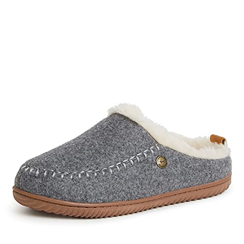 Dearfoams Alpine Womens Bern Clog Slipper, Grey Heather, Medium