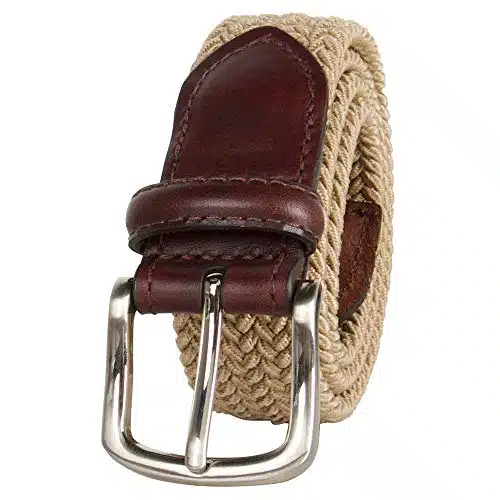 Dockers Men's Big Boys' Braided Elastic Web Stretch Belt,Khaki,