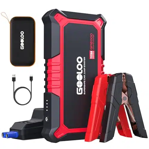 GOOLOO New GPJump Starter, V A Car Jumper Starter(Up to L Gas, L Diesel Engines), SuperSafe Portable Car Battery Charger, Auto Lithium Jump Box Booster Pack with USB Quick Charge