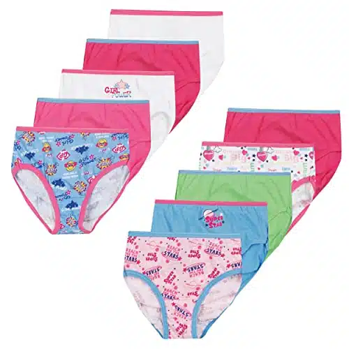 Hanes Girls' % Cotton Tagless Panties, Available in and Pack Briefs, Assorted pack,