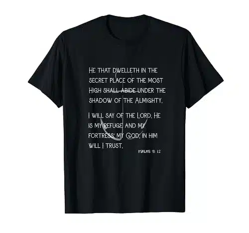 Inspirational Psalms KJV Bible Verses Christian T Shirt