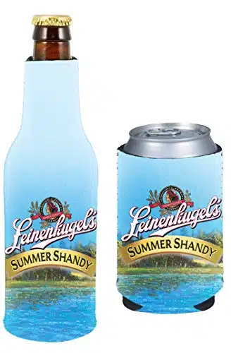 Kolder Licensed Beer Coolie Insulator Sleeve Holder Huggie Can & Bottle Set (Leinenkugels Summer Shandy)