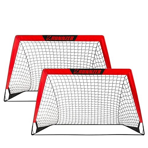 L RUNNZER Kids Soccer Goal, Pop Up Soccer Goal Net for Backyard, Set of with Portable Carrying Case