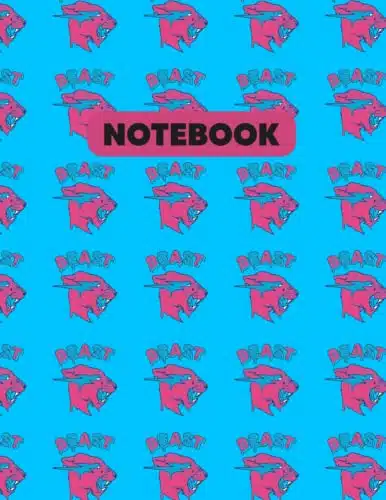 Mr. Beast Logo Notebook(Blue Background) Matte Cover, Cream Paper   x , Pages   Perfect for Journaling, Drawing, and Gifting