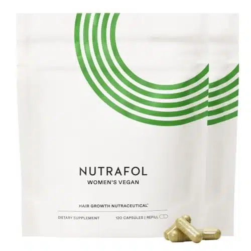 Nutrafol Women's Vegan Hair Growth Supplements, Plant based, Ages , Clinically Tested for Visibly Thicker, Stronger Hair, Dermatologist Recommended   month supply, Refill Pouches