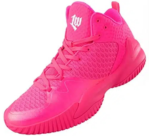 PEAK mens High Top Basketball Lou Williams Streetball Master Breathable Non Slip Outdoor Cushioning Workout Fitness Shoes, Pink,