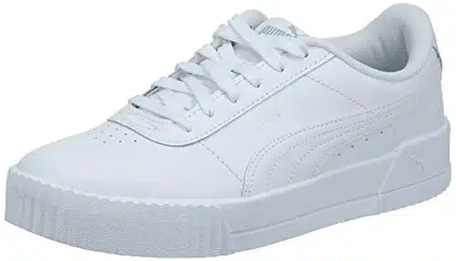 PUMA Women's CARINA L Sneaker, Puma White Puma White Puma Silver,