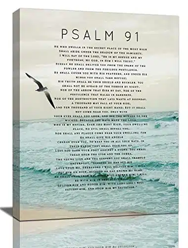 Psalm all Art Scripture Wall Decor Bible Verse Canvas Prints Christian Religous Framed Artwork for Bedroom Living Room Church x