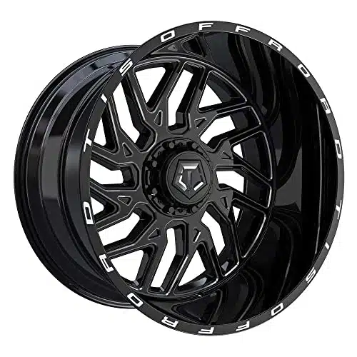 TIS BM with COVERED LUGS Custom Wheel   x,  Offset, xBolt Pattern, mm Hub   Gloss Black with CNC Milled Accents Rim