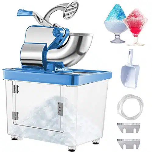 VEVOR V Commercial Ice Crusher LBSH, ETL Approved  Electric Snow Cone Machine with Dual Blades, Stainless Steel Shaved Ice Machine with Safety OnOff Switch for Family, Restaurants, Bars