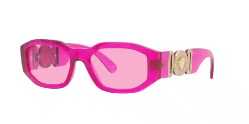 Versace Unisex Sunglasses Transparent Fuxia Frame, Fuchsia Lenses, M