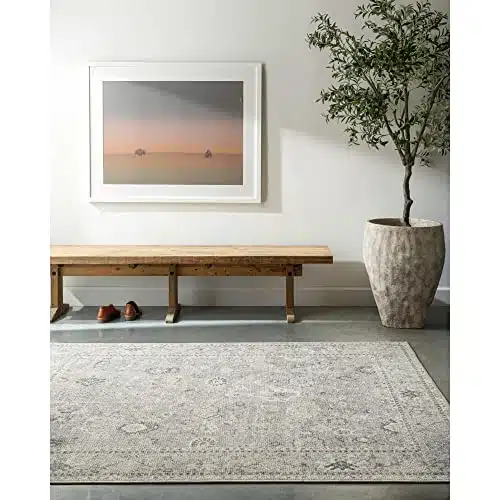 Becki Owens x Surya Davina Damask Area Rug , 'x ', Light Grey