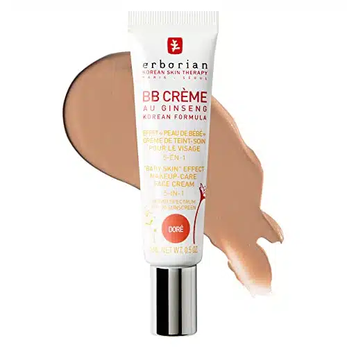 Erborian BB Cream with Ginseng, Tan (Dore)   Lightweight Buildable Coverage with SPF & Ultra Soft Matte Finish Minimizes Pores, Blemishes & Imperfections   Korean Face Makeup 