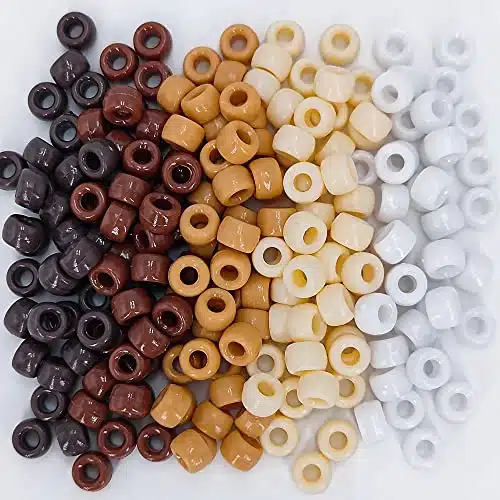 MIIIPCS xmm Pony Beads Bulk, Styles Brown Pony Beads for Bracelets Making Kit, Kandi Beads, Hair Beads for Braids, Craft Beads for Jewelry Making (Brown)