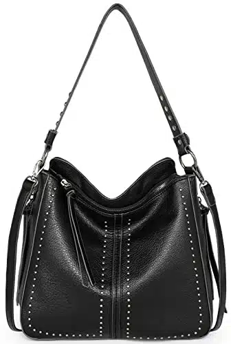 Montana West Purses For Women Black Crossbody Purse Shoulder Bag Leather Handbag Hobo Bags for Women