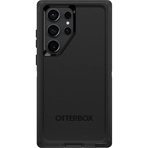 OtterBox Galaxy SUltra Defender Series Case   BLACK, rugged & durable, with port protection, includes holster clip kickstand