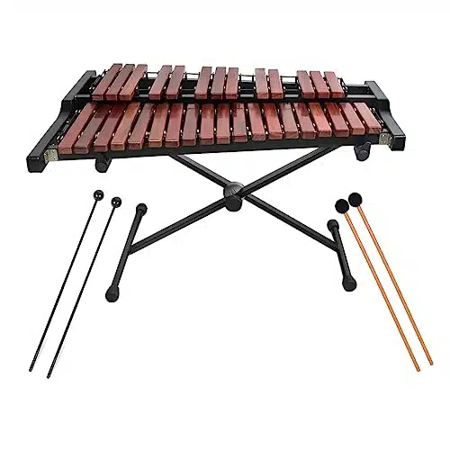 Voodans Note Xylophone Professional Wooden Glockenspiel Xylophone with Mallet and Adjustable Stand