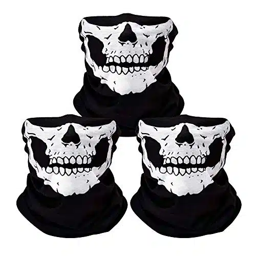 ZKS PCS Skull Mask Breathable Skull Face Masks Black Seamless Skull Balaclava Mask for Motorcycle Bike Hiking Ski Halloween Outdoor Riding