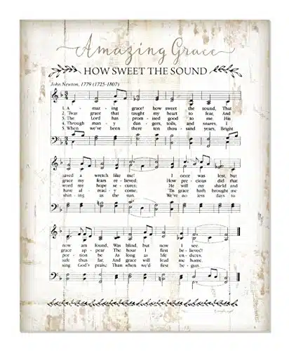 Amazing Grace Sheet Music Rustic Wood Wall Sign (x)