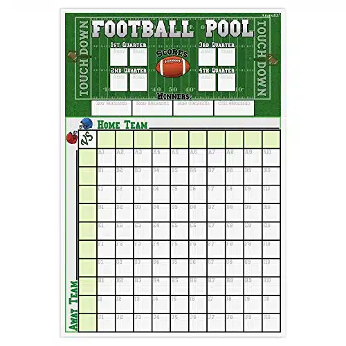 AnapoliZ Football Pool Poster  ( inch x inch) Football Squares Pool Board  Office Pool Football Poster  Big Game Party Decorations  Football, Super Game Bowl Party Pool Poster