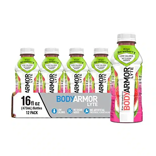 BODYARMOR LYTE Sports Drink Low Calorie Sports Beverage, Kiwi Strawberry, Coconut Water Hydration, Natural Flavors With Vitamins, Potassium Packed Electrolytes, Perfect For At