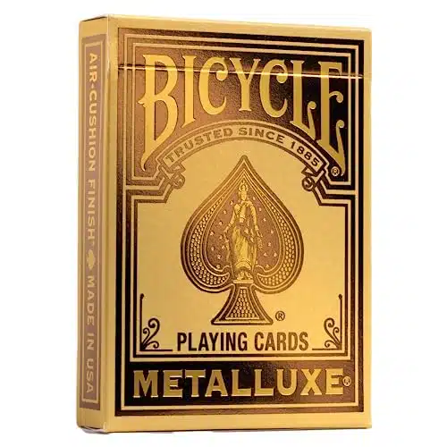 Bicycle Metalluxe Gold Playing Cards   Premium Metal Foil Finish   Poker Size