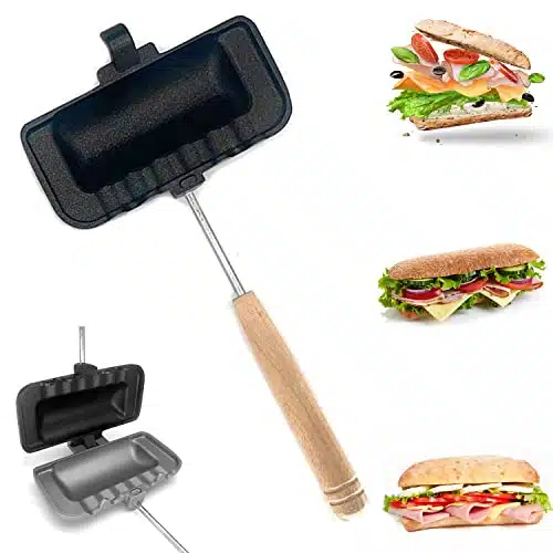 Breakfast Sandwich Maker   Hot Dog Toaster   Egg Panini Press Pan   Nonstick Sandwich Skillet with Removable Handle