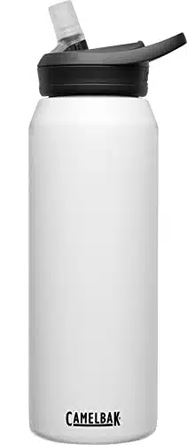 CamelBak eddy+ Water Bottle with Straw oz   Insulated Stainless Steel, White