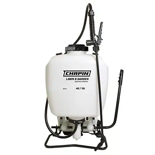 Chapin ade in USA Gallon Backpack Sprayer with Stage Filtration System Pump Pressured Sprayer, for Spraying Plants, Garden Watering, Lawns, Weeds and Pests, Translucent White