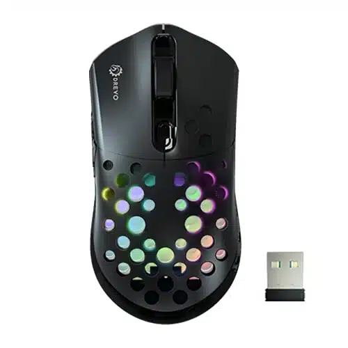 DREVO Owl Wireless RGB Gaming Mouse with G Lightweight, G Connectivity, Programmable Buttons, PixArt PM Optical Sensor & Adjustable Levels DPI