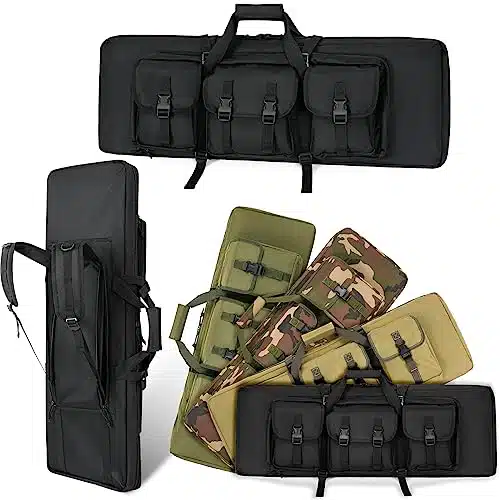 DULCE DO inch Double Rifle Case Soft Bag Gun Case, Perfect for Rifle Pistol Firearm Storage and Transportation, All Around Shooting Range Tactical Rifle Backpack, Indoor Outdo