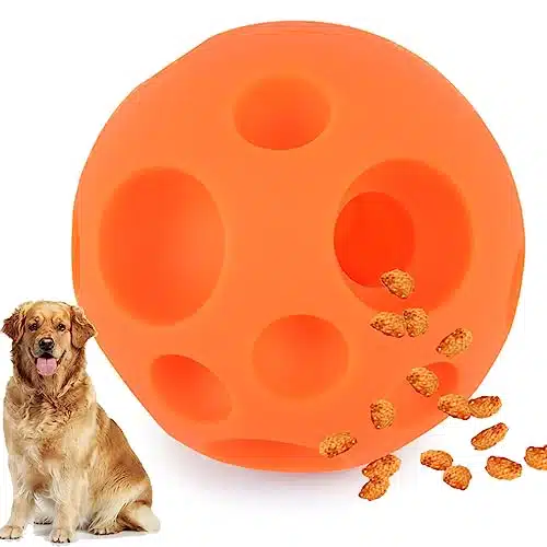 Evan Dog Toy Balls, Inch Treat Tricky Ball Food Dispensing Toys Tricky Fun Interactive Dog Toy Food Dispenser Toy Puzzle Toy Ball Dog Chew Toys Ball for Large Medium Slow Feed