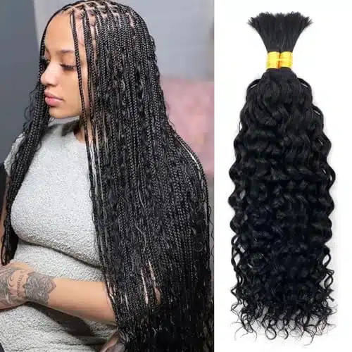 Forevermore Water Wave Bulk Human Hair No Weft boho Knotless Braids Human Hair Inch Remy Human Hair For Braiding Bundles Braids Per Pack g Micro Braiding Human Hair Wet and Wa