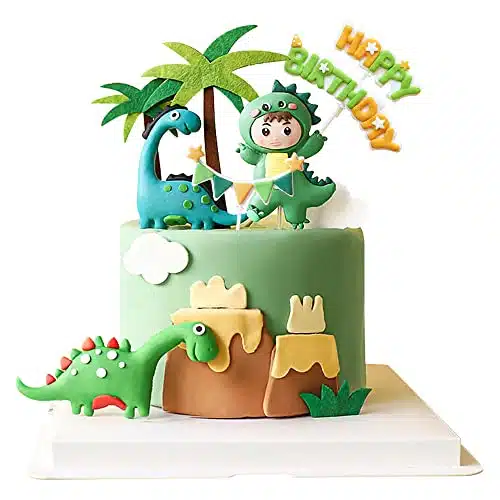 Gyufise Pack Dinosaur Cake Decorations Dinosaur Babyshower Happy Birthday Cupcake Topper Dinosaur Cake Toppers for kids Birthday Baby Shower Party Supplies