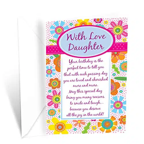 Happy Birthday Card For Daughter  Made in America  Eco Friendly  Thick Card Stock with Premium Envelope in x in  Packaged in Protective Mailer  Prime Greetings