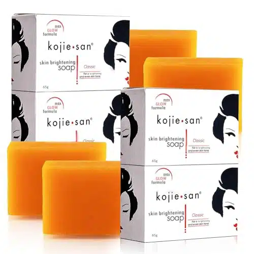 Kojie San Skin and Body Brightening Soap   Original Kojic Acid Soap for Dark Spots, Hyperpigmentation, & Scars with Coconut & Tea Tree Oil  g x Bars