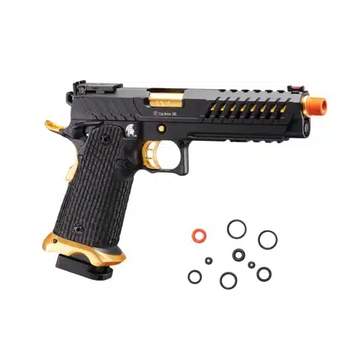 Lancer Tactical Knightshade Hi Capa Gas Blowback Full Metal Airsoft Pistol FPS RegularBlack & Gold