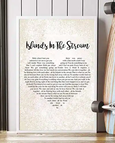 Mattata Islands in The Stream Lyrics Portrait Poster Print (x )