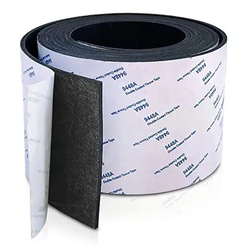 Ola Empire Neoprene Rubber Strip with Adhesive, Solid Rolls & Strips for DIY Gaskets, Crafts, Pads, Flooring, Protection, Supports, Anti Vibration, Anti Slip ('' Wide x ' Long