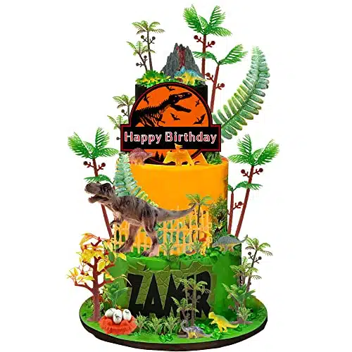 PCS Dinosaur Toy Model Trees Set Dinosaur Cake Toppers Dinosaur Figures Cake Decoration for Boy Girl Birthday Baby Shower Theme Party Favors Supplies