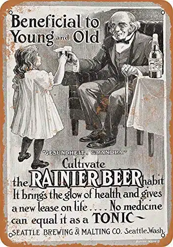 PaBoe x ETAL SIGN   Rainier Beer Children   Vintage Wall Decoration Retro Art